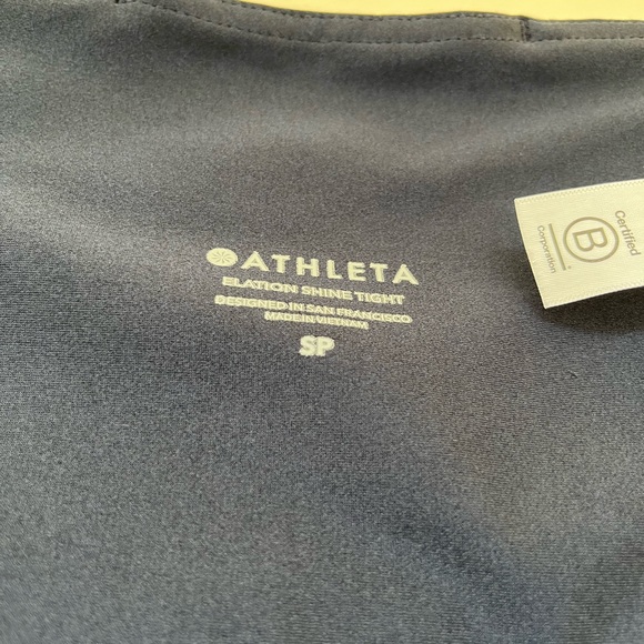 SOLD - Athleta Elation Shine Tight Navy Blue SP - Picture 3 of 7